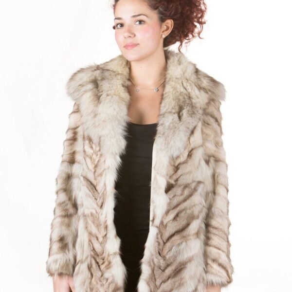 Luxury gift | Silver Blue Paws Fox Fur Coat Fox Collar Full Length |  Women's Brand New All sizes available | SAGA