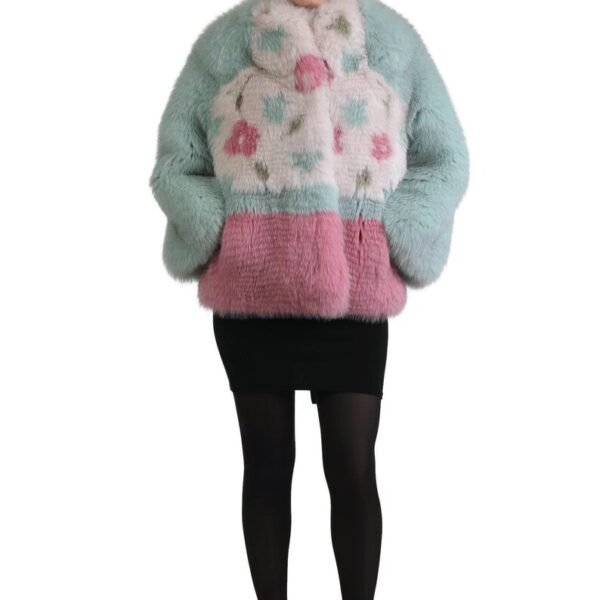 Luxury gift |  Multicolored  Fox Fur coat | Fur jacket full skin  |  Wedding or anniversary present