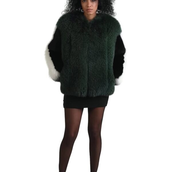 Luxury gift |  Multicolored  Fox Fur coat | Fur jacket full skin  | Wedding or anniversary present