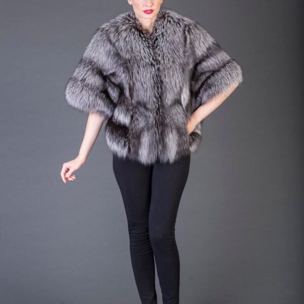 Luxury gift | Silver Fox Fur coat | Fur jacket full skin | Wedding or anniversary present