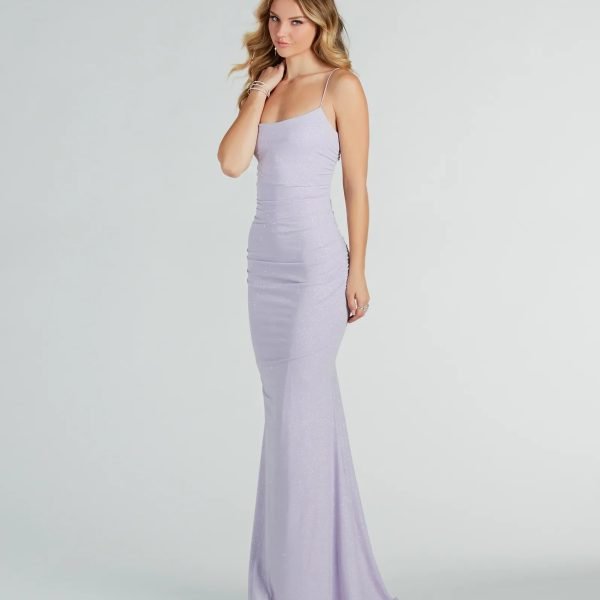 Rowan Formal Glitter Ruched Mermaid Dress