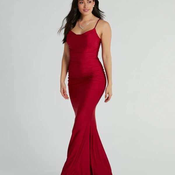 Alisa Lace Sequin Back Mermaid Formal Dress