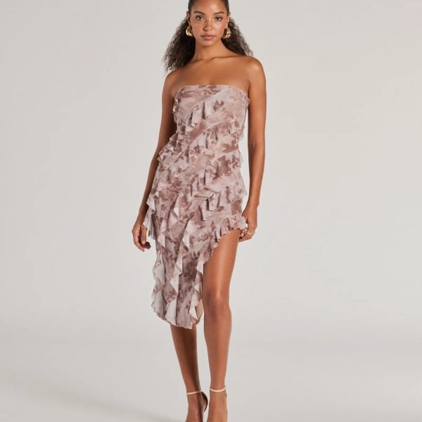 Stunning Impression Floral Ruffled Midi Dress