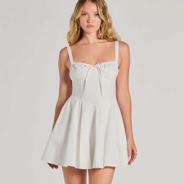Ray Of Beauty Lace-Up Corset Skater Dress